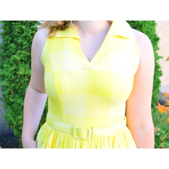 NWT ModCloth Yellow Fit N Flare Midi Dress - Picture 2 of 6